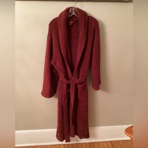 BAREFOOT DREAMS SIZE 2 CRANBERRY COZYCHIC ADULT ROBE  FULL LENGTH